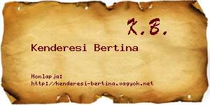 Kenderesi Bertina névjegykártya